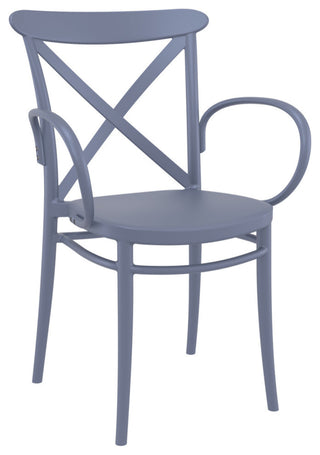 Cross XL Patio Dining Set With 4 Chairs Dark Gray