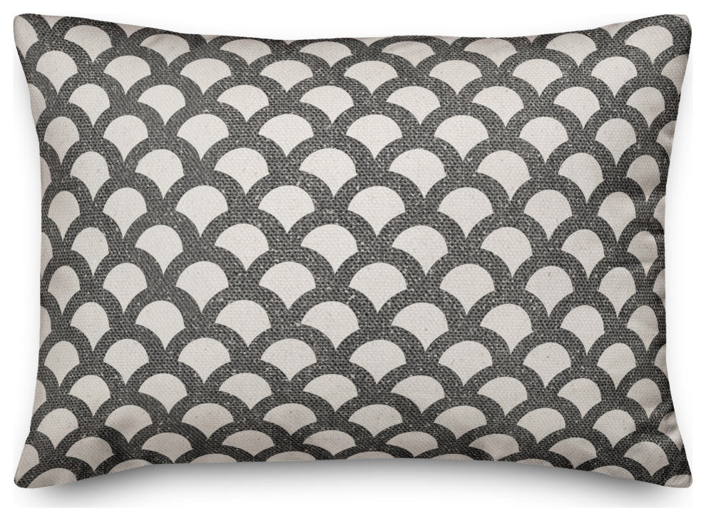 Neutral Scallop Pattern 14x20 Spun Poly Pillow