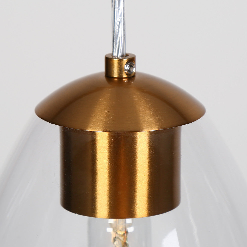 LNC Celery 1-Light Ribbed-Glass Rounded Pendant Light
