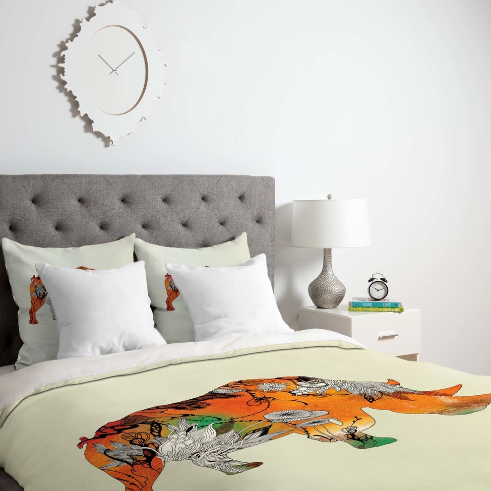Deny Designs Iveta Abolina Rhino Duvet Cover - Lightweight