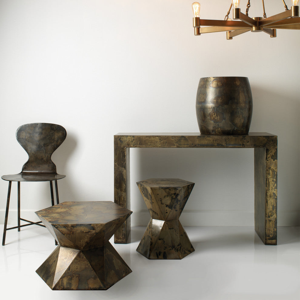 Realm Side Table, Acid Washed Metal