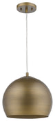 Latitude 1-Light Hand Painted Antique Gold Pendant With Gold Interior Shade