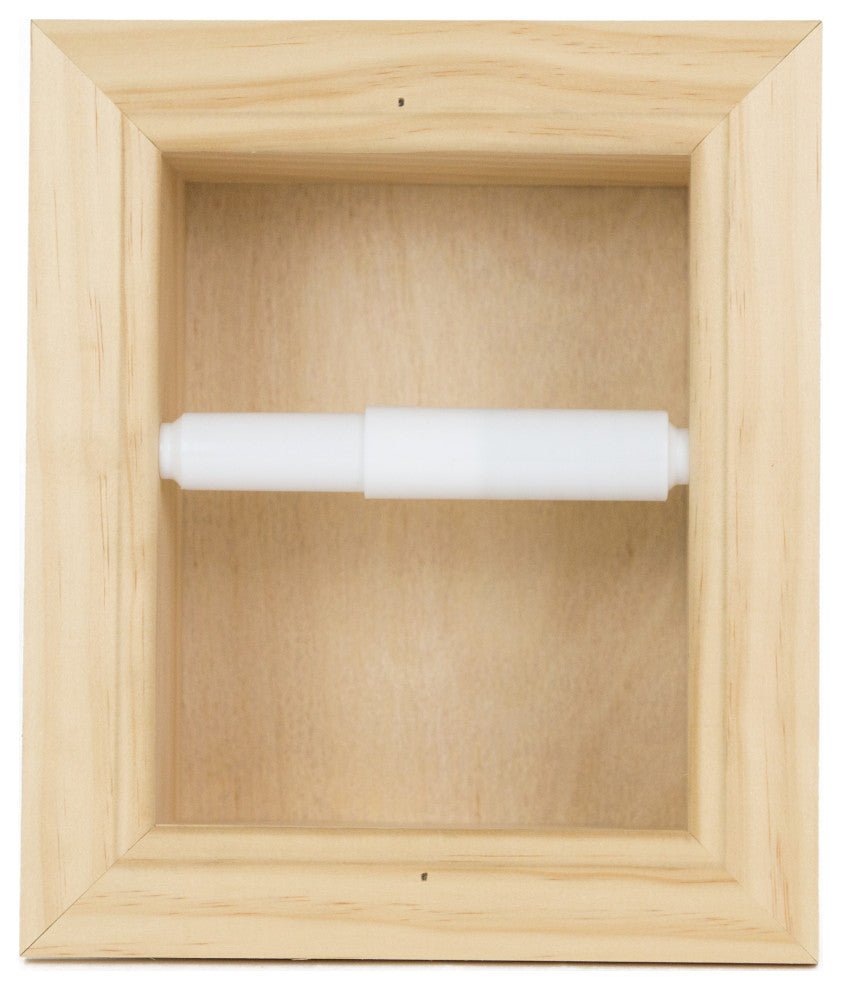 Tampa Recessed Solid Wood Toilet Paper Holder 7 x 8.5, Unfinished