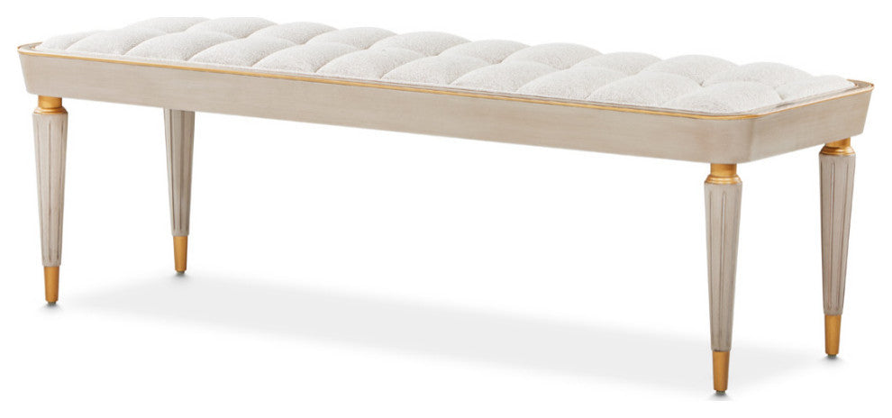 St. Charles Chenille Accent Bench, Dove Gray