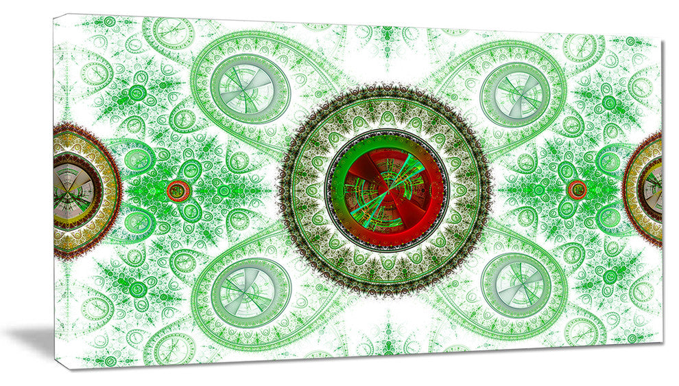 Light Green Psychedelic Relaxing Art, Abstract Canvas Art Print, 32x16