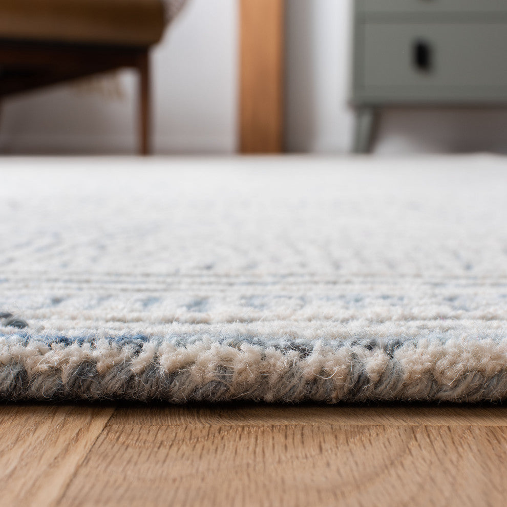 Safavieh Couture Abstract Collection, ABT340 Rug, Ivory/Blue, 3'x5'