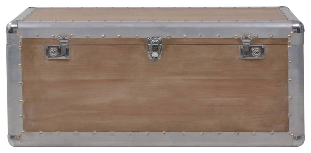 vidaXL Storage Cabinet Tool Chest with Locking System Storage Trunk Solid Wood