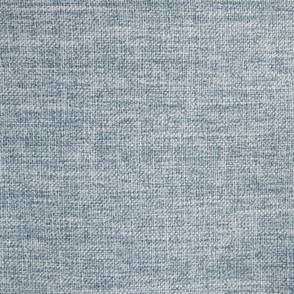Martha Stewart Terri Skirted Tufted 32" Round Ottoman, Light Blue