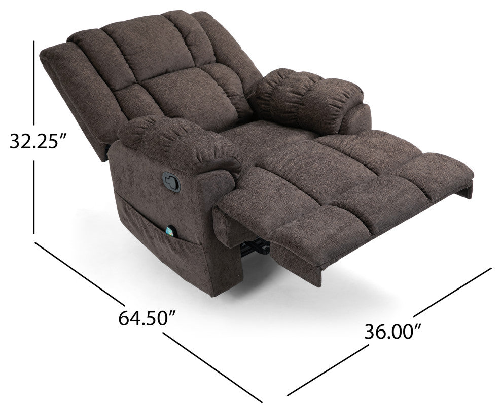 Siloam Contemporary Pillow Tufted Massage Recliner