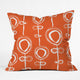 Contemporary Orange Outdoor Throw Pillow, 18"x18"