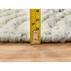Beige, Soft Wool Hand Loomed, Variegated Modern Design, Round Rug, 6'0"x6'0"