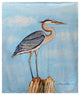 Betsy Drake Blue Heron on Stump Fleece Throw