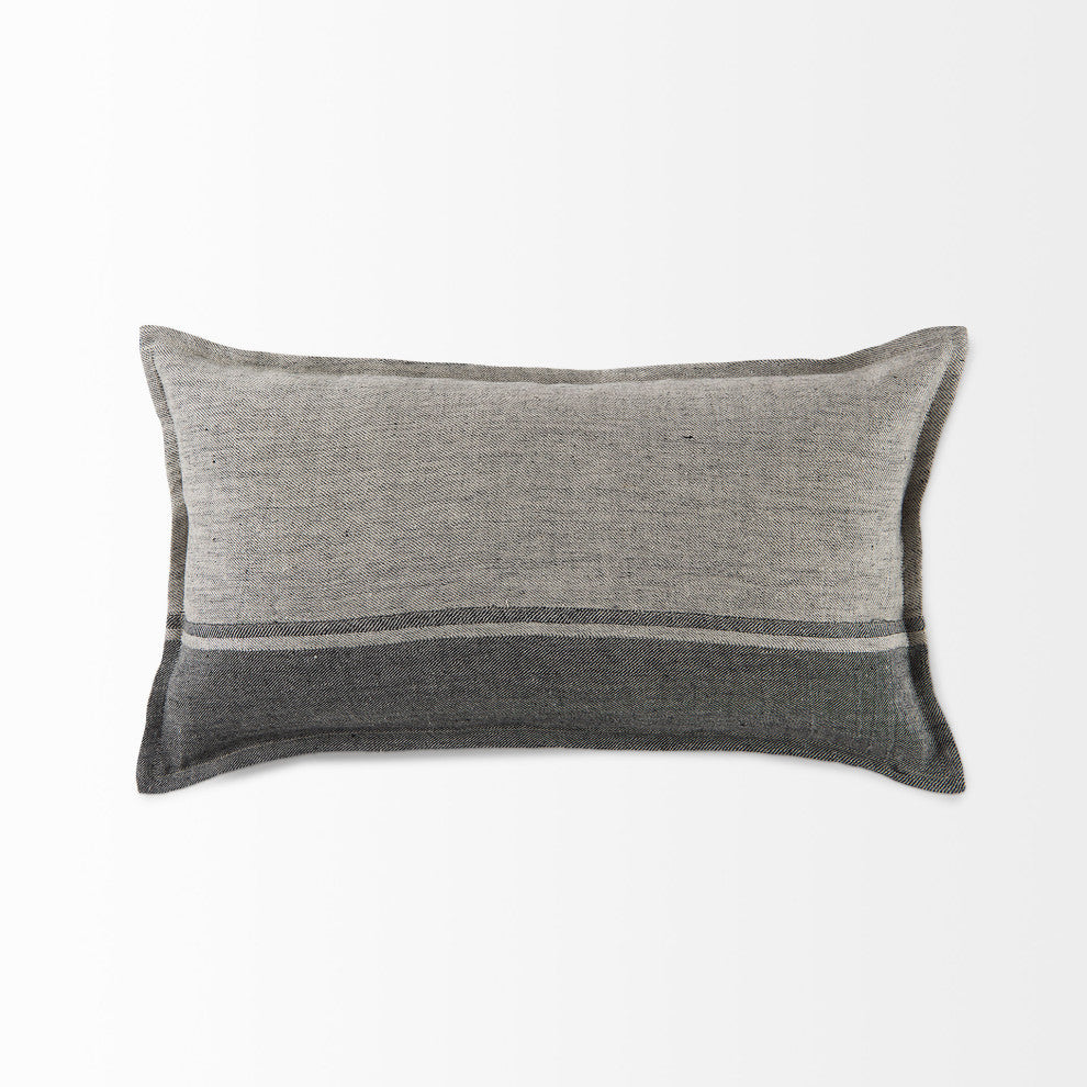 Zadie 14Lx26W Light Gray & Dark Gray Decorative Pillow Cover