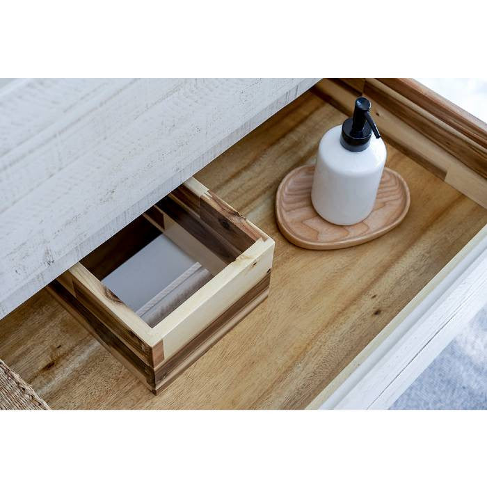 Fresca Formosa Modern 60" Rustic White Open Bottom Double Sink Vanity