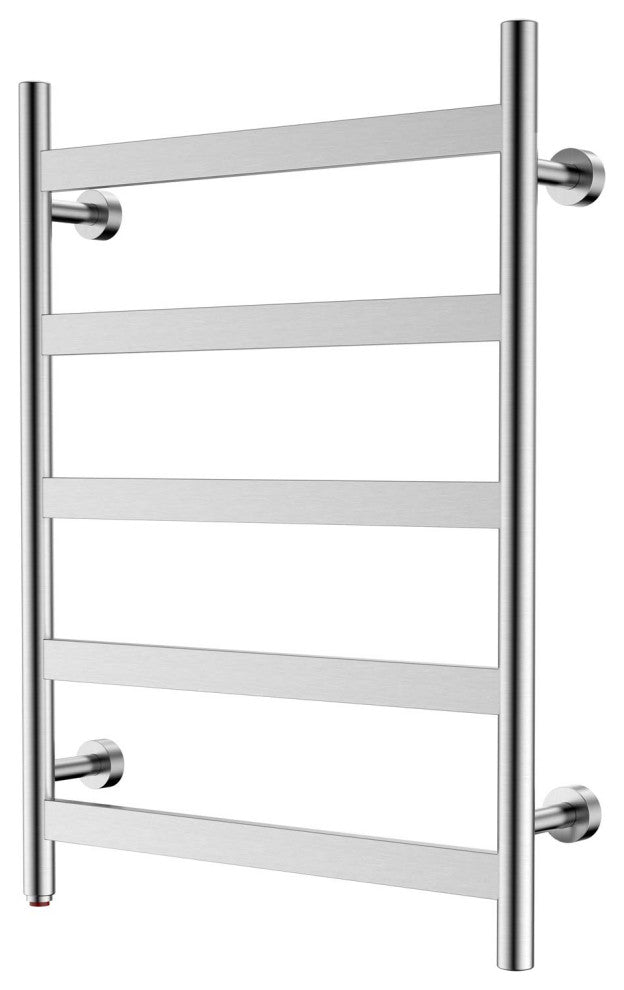 HEATGENE 5 Flat Bar Wall-Mounted Hard-wiring/ Plug in Towel Warmer, Brush Polish