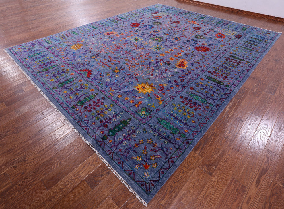 11' 11" X 14' 11" Turkish Oushak Hand-Knotted Wool & Silk Rug - Q15951