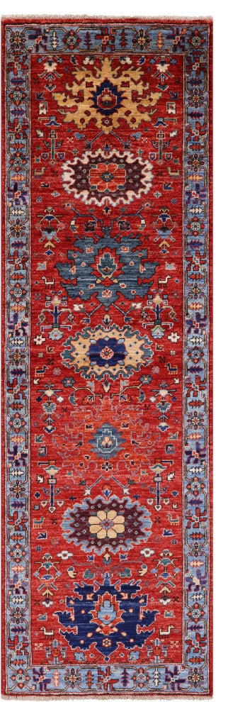 2' 8" X 8' 7" Runner Persian Fine Serapi Handmade Wool Rug - Q12452