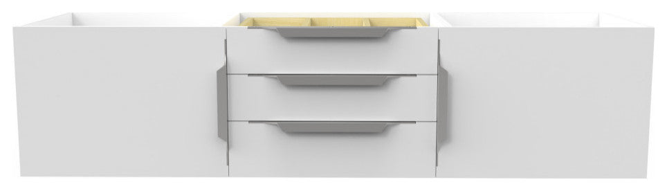 CastelloUSA Alpine 60" Wall Mounted Vanity, Base Only, White, Brushed Nickel