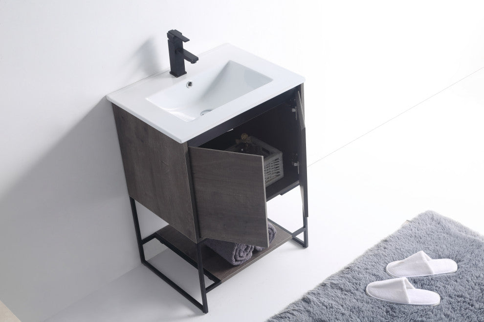Urbania Vanity Set, Gray, 24", Single Sink