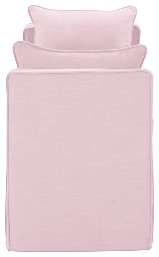 Rustic Manor Katarina Bench Upholstered, Linen, Light Pink