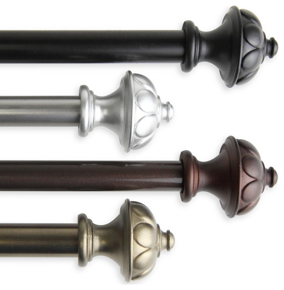Ellen 13/16" Diameter Curtain Rod, Satin Nickel, 18-28"