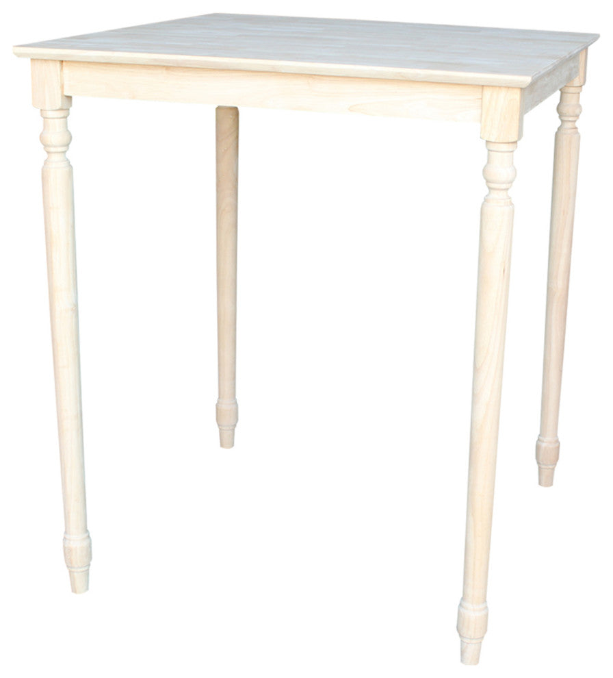 Solid Wood Top Table - Turned Legs