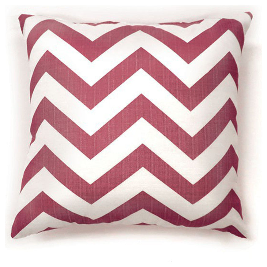 Benzara BM131595 Zoe Contemporary Pillow, Red Chevron, Set of 2
