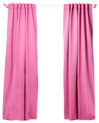 Solid Thermal Blackout Curtain Panels, Pink, 108", Set of 2