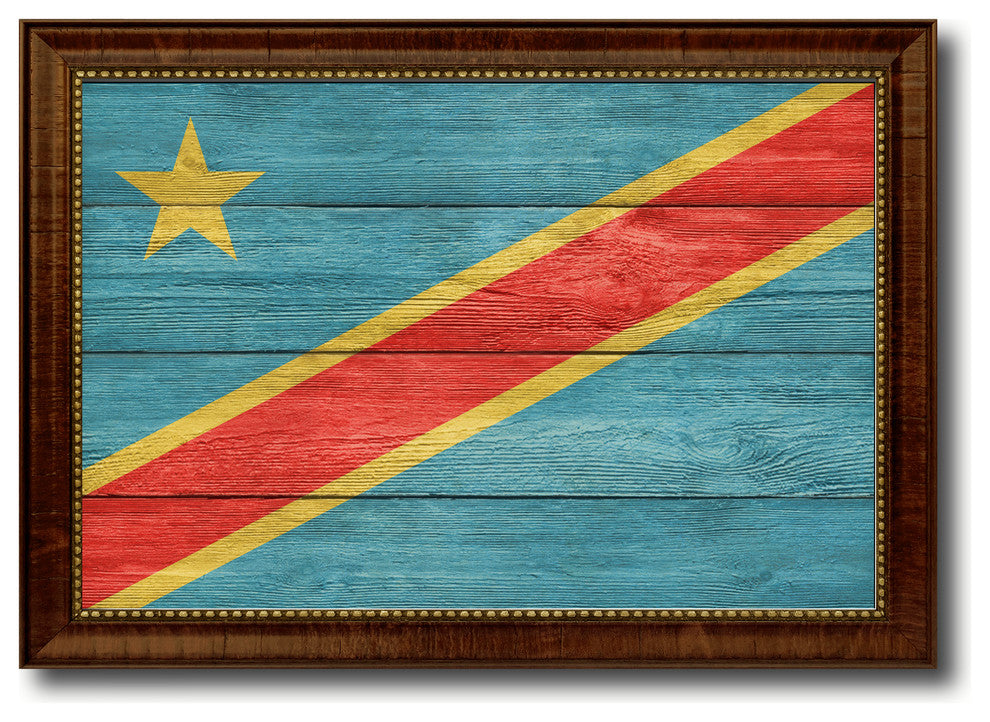 Congo Democratic Republic Country Textured Flag Print, 15"X21"