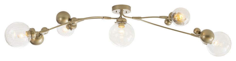 Sprig Semi-Flush, Soft Gold Finish, Water Glass