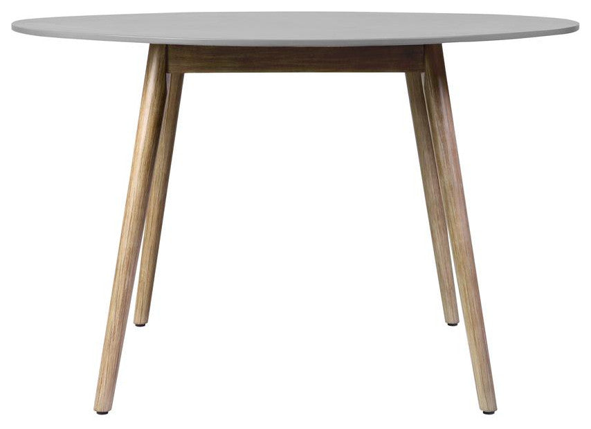 Sydney Outdoor Patio Round Dining Table in Light Eucalyptus and Grey Stone