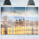 "Brooklyn Bridge With Night Illumination" Metal Wall Art, 3 Panels, 36"x28"