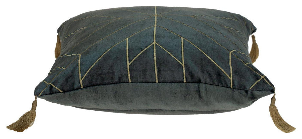 Parkland Collection Zella Charcoal Throw Pillow, Square