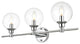 3 Light Chrome And Clear Bath Sconce