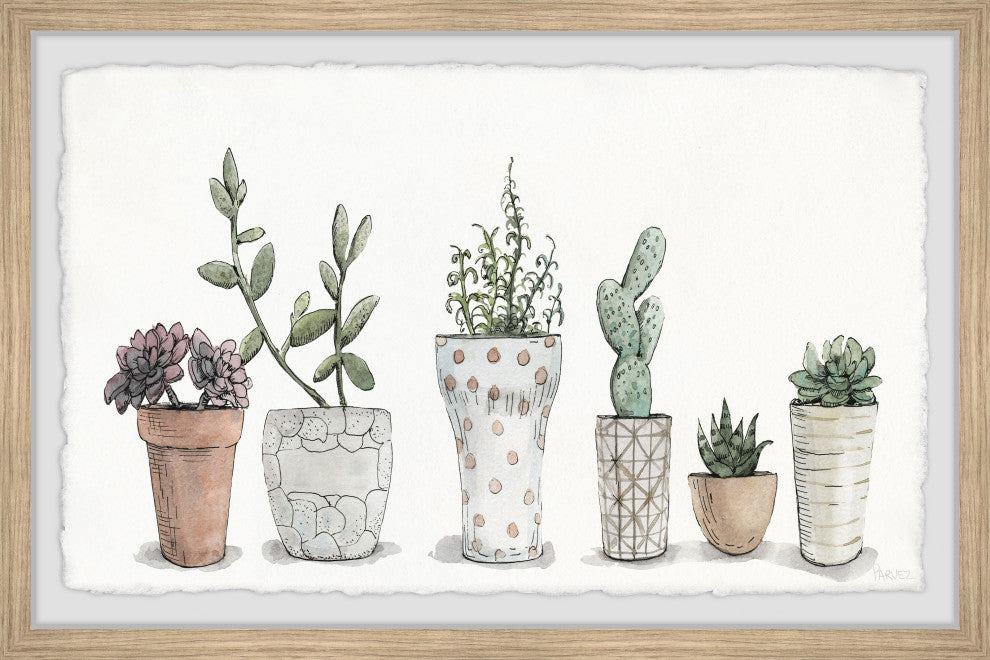 "Decorative Plant Vases" Framed Painting Print