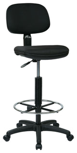 Sculptured Seat and Back Drafting Chair With Adjustable Foot Ring, Black