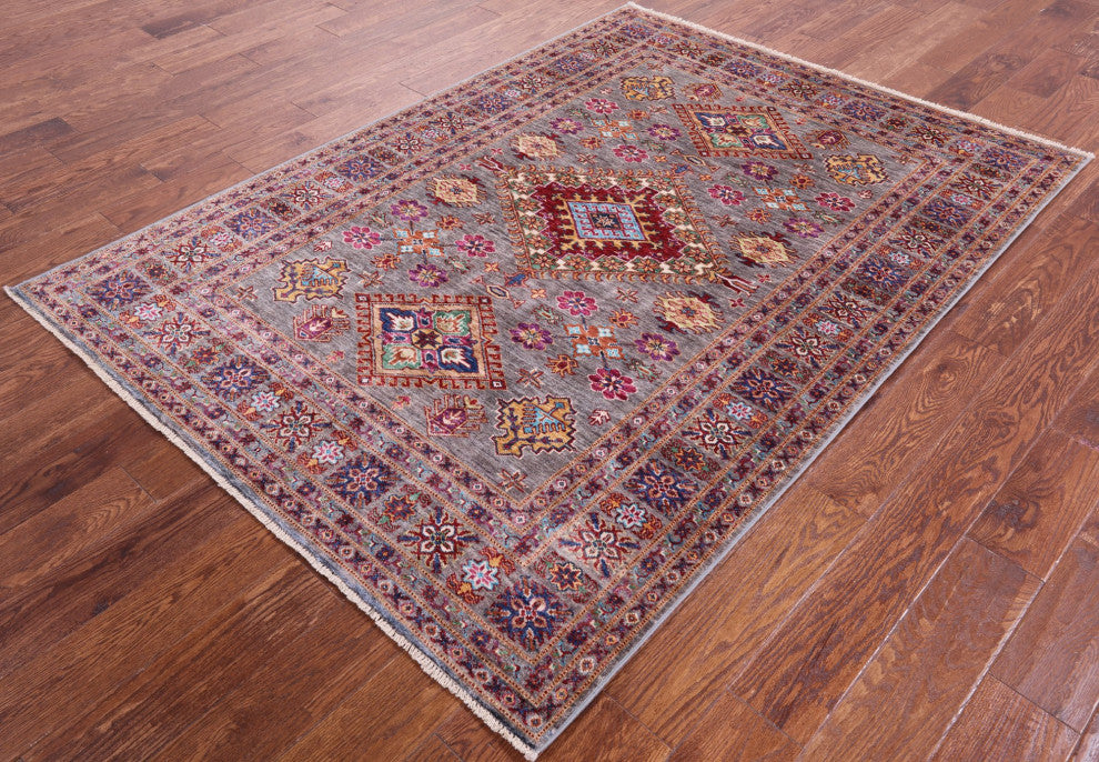 Super Kazak Handmade Wool Rug 5' 11" X 6' 10" Q10628