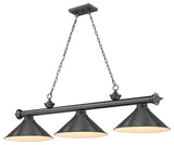 Zlite 2306-3BP-BP15 3-Light Billiard, Bronze Plate