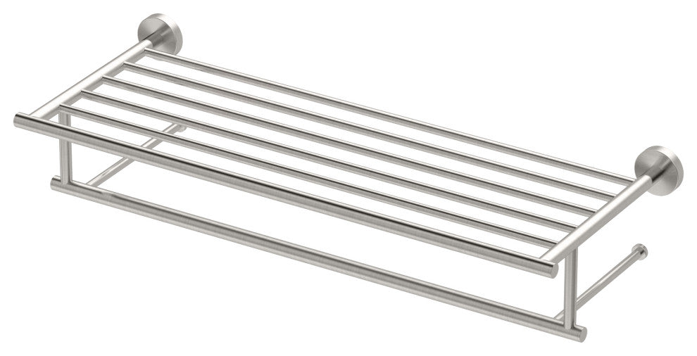 Glam Minimalist Towel Rack, Satin Nickel