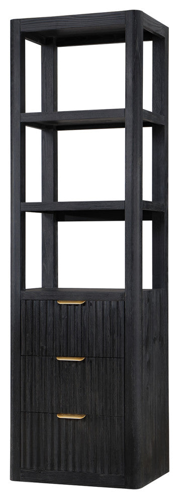Cadiz Storage Cabinet for Bathroom, Kitchen and Living Room, Fir Wood Black, 22in.