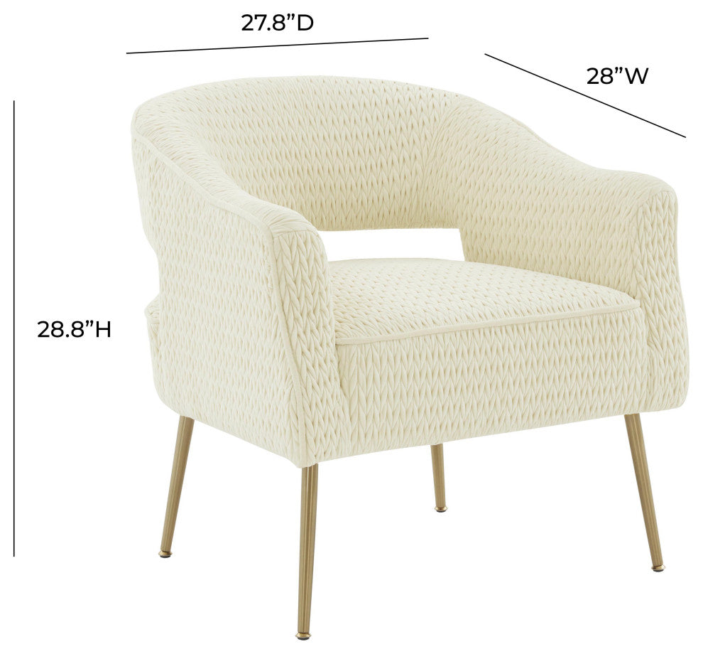 Diana Cream Velvet Accent Chair