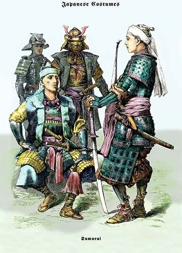 Japanese Costumes: Samurai - Canvas Poster 20" x 30"