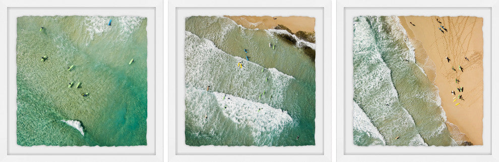 "Waves II Triptych" Framed Painting Prints, 54"x18", 3-Piece Set