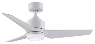 Fanimation TriAire Custom Ceiling Fan with LED Light, Matte White, 44"