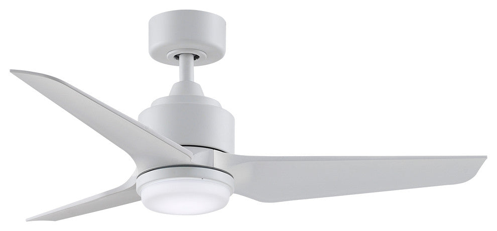 Fanimation TriAire Custom Ceiling Fan with LED Light, Matte White, 44"