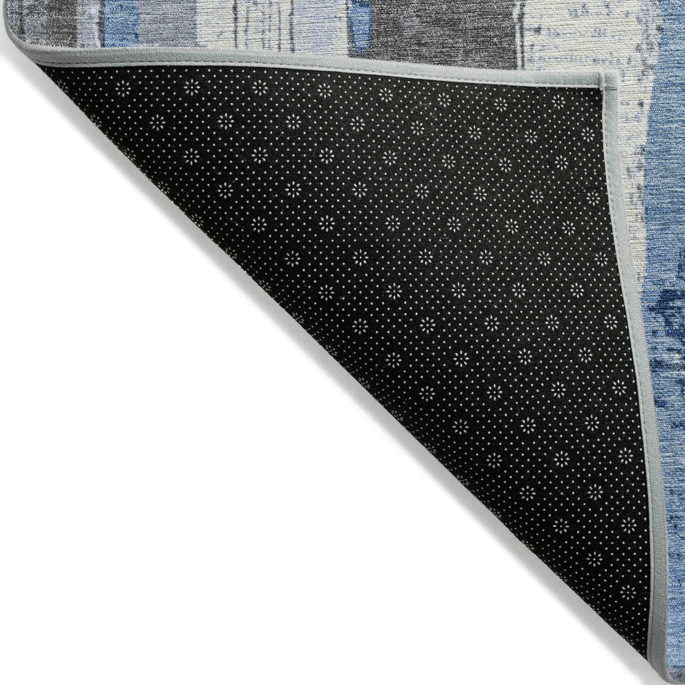 Machine Washable Indoor/Outdoor Chantille ACN1872 Denim 2'3" x 7'6" Runner Rug