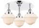 Oxford-3 Light 18" Flush Mount-Polished Chrome, Matte White Glass Shade