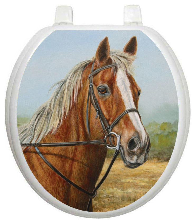 Proud Moment Toilet Tattoos Seat Cover, Vinyl Lid Decal, Bathroom Accent, Round