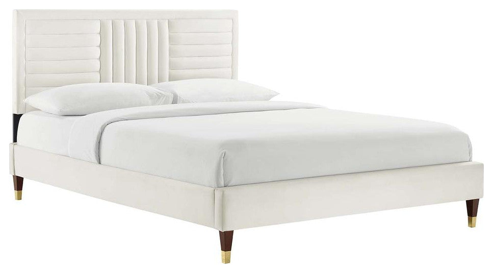 Sofia Channel Tufted Performance Velvet Full Platform Bed
