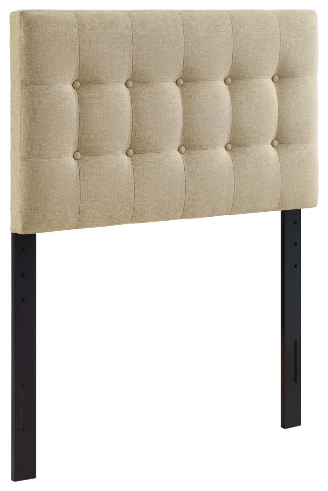 Modway Bedroom Emily Twin Fabric Headboard, Beige